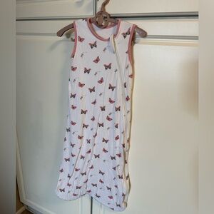 Kyte BABY White Pajama Sleep Sack with Pink Butterflies